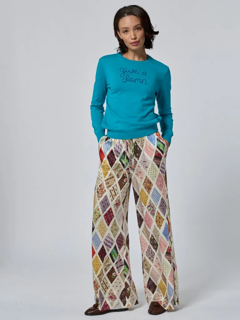 "give a damn" Cotton Silk Crewneck sold by Lingua Franca NYC product image thumbnail 5