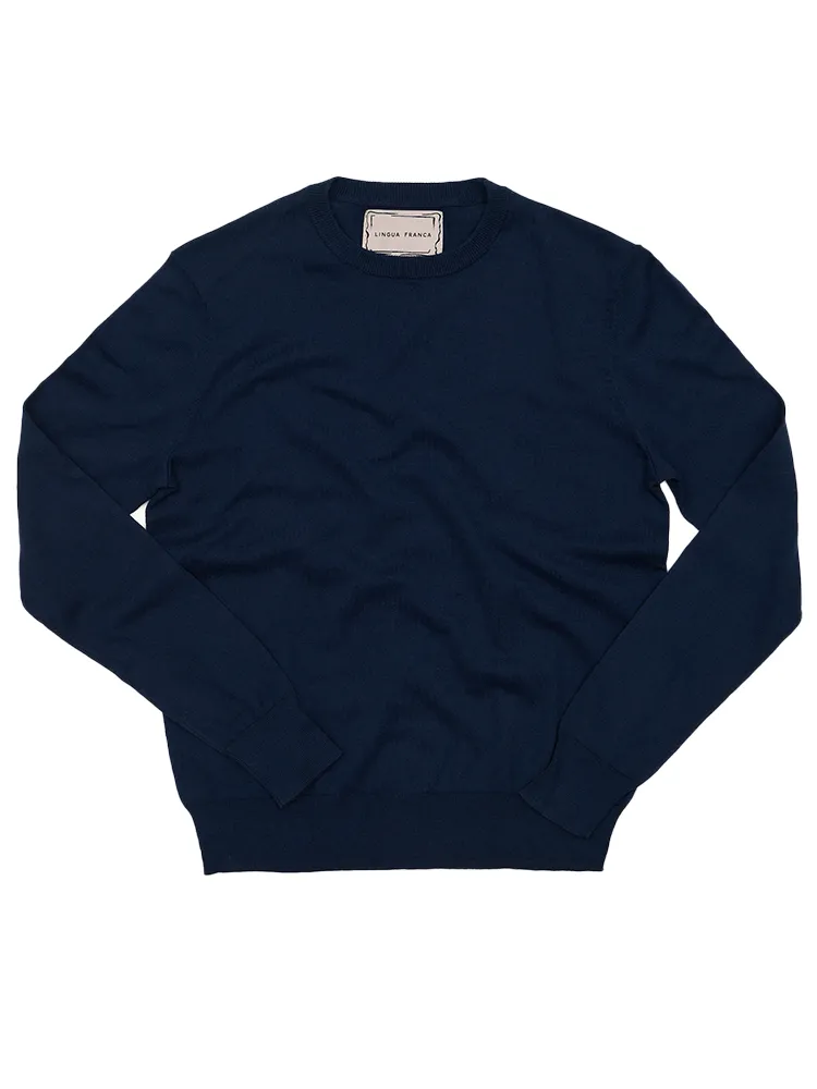 Custom Women's Cotton Silk Crewneck Sweater sold by Lingua Franca NYC product image thumbnail 2