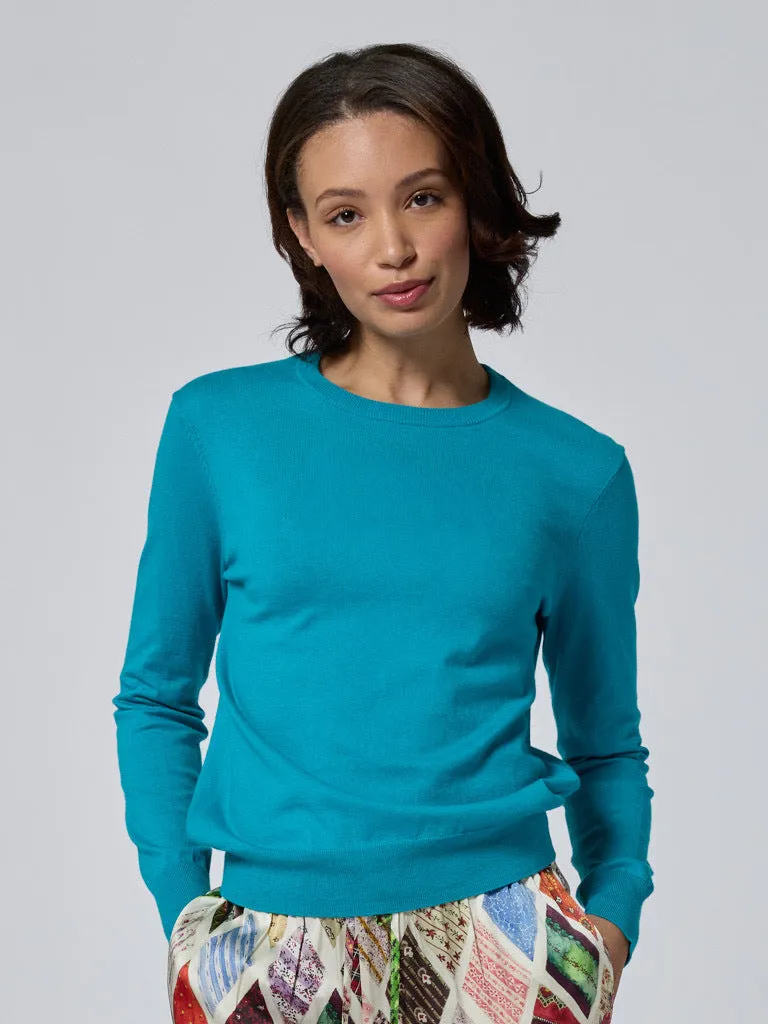 Custom Women's Cotton Silk Crewneck Sweater sold by Lingua Franca NYC product image thumbnail 4