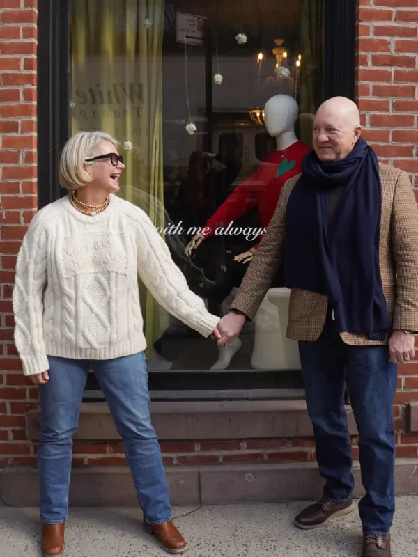 "hugs and resistance" Bjorn Crewneck sold by Lingua Franca NYC