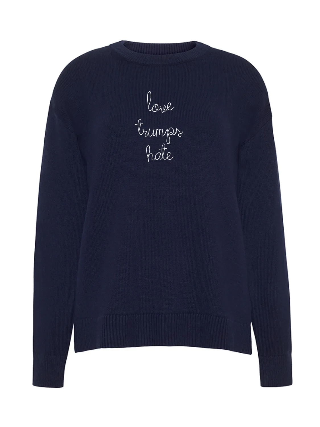 "love trumps hate" Maxine Sweater sold by Lingua Franca NYC product image thumbnail 3