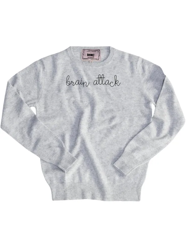 "brain attack" Women's Crewneck made by Lingua Franca NYC