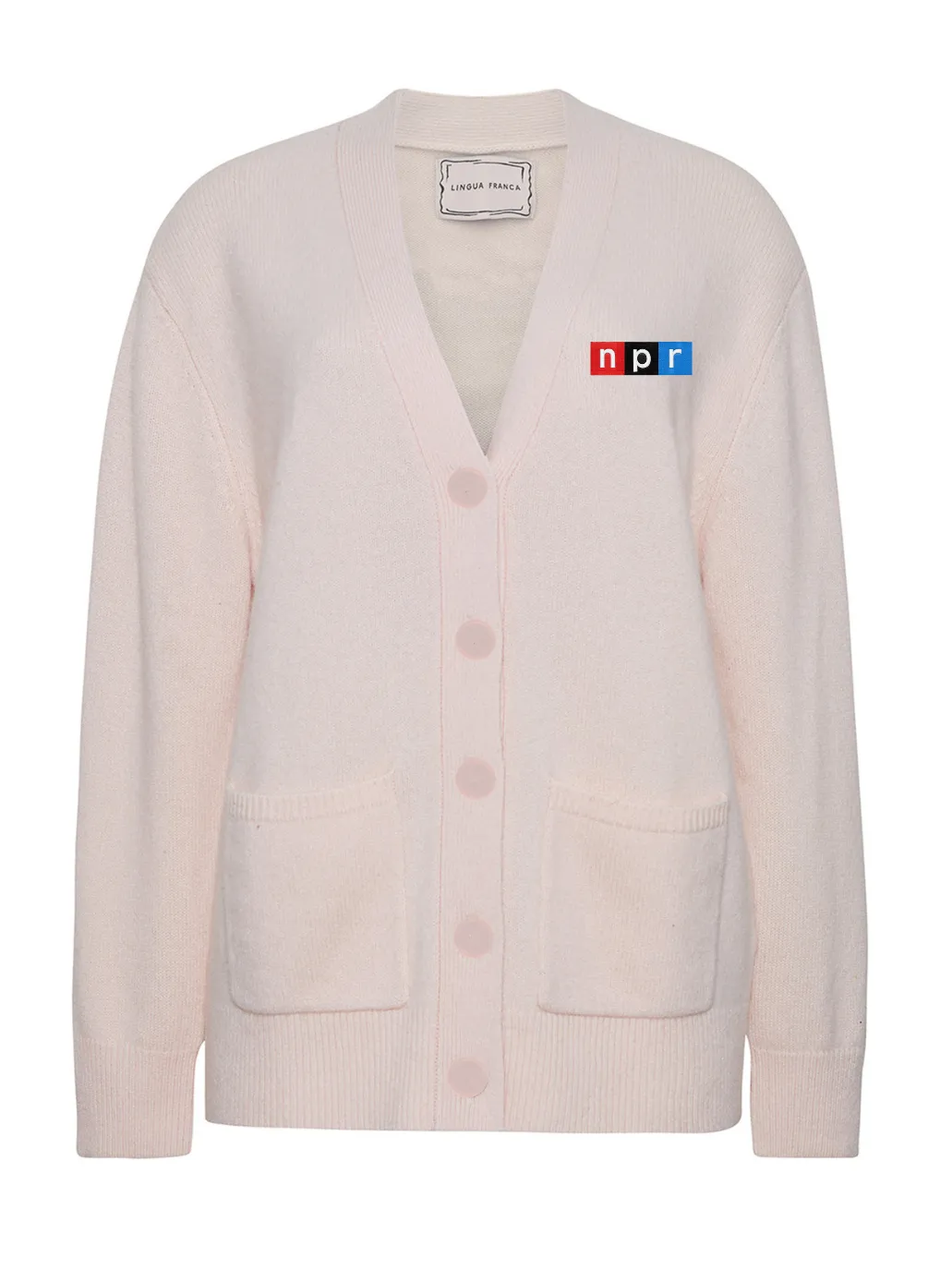 "npr block logo" Cluny Cardigan sold by Lingua Franca NYC product image thumbnail 3