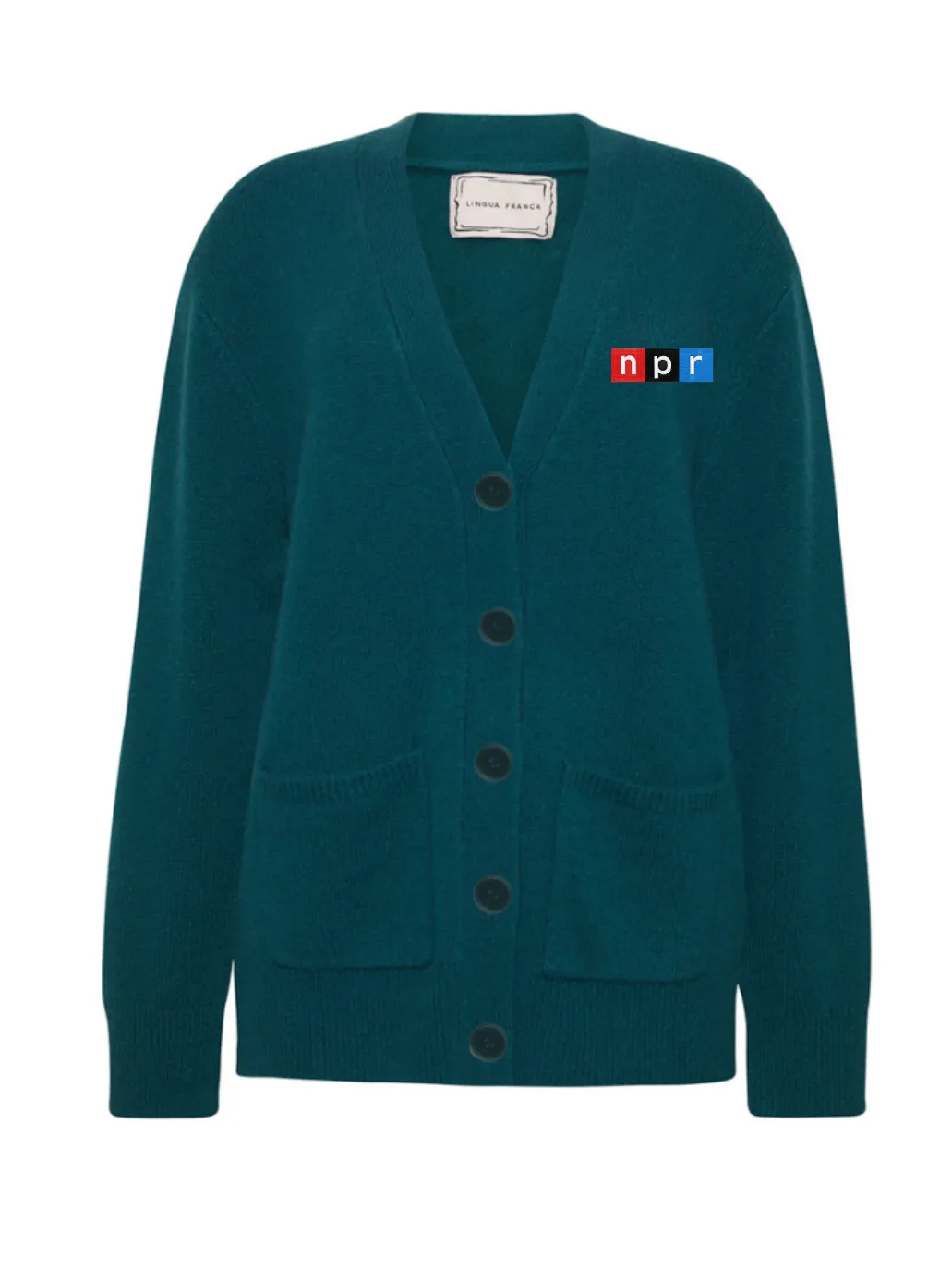 "npr block logo" Cluny Cardigan sold by Lingua Franca NYC product image thumbnail 4