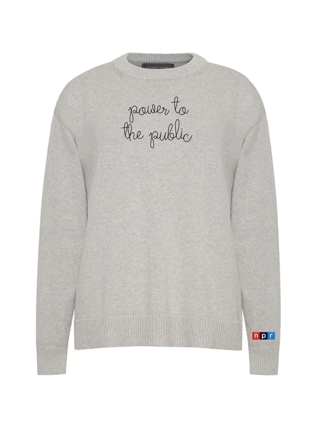 "power to the public" Maxine Sweater sold by Lingua Franca NYC product image thumbnail 3