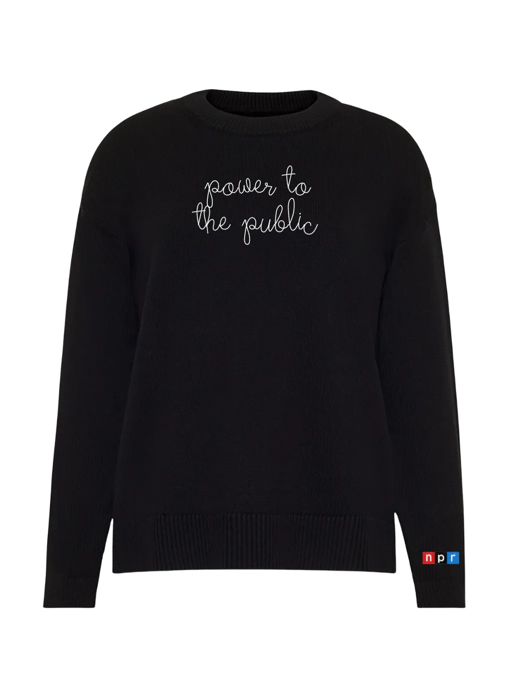 "power to the public" Maxine Sweater sold by Lingua Franca NYC product image thumbnail 5
