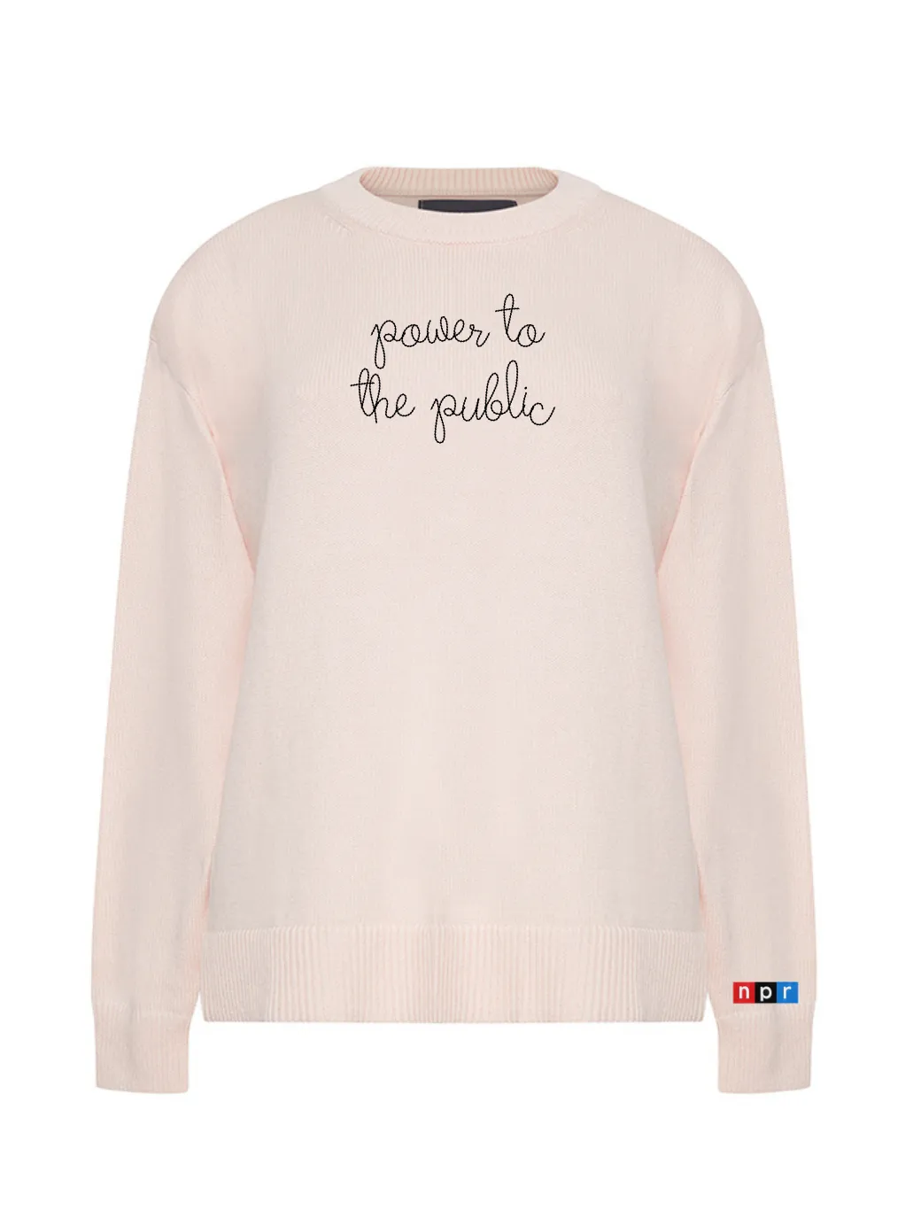 "power to the public" Maxine Sweater sold by Lingua Franca NYC product image thumbnail 4