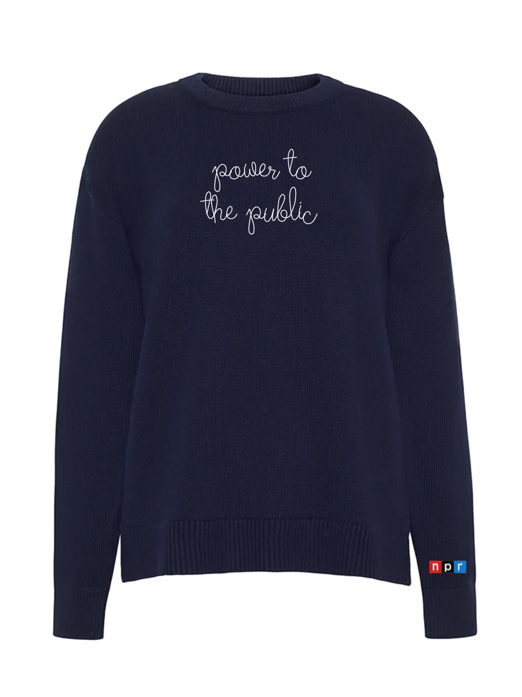 "power to the public" Maxine Sweater sold by Lingua Franca NYC product image thumbnail 2