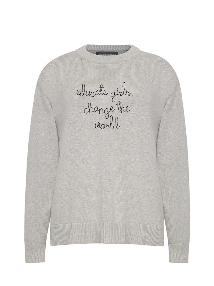 "educate girls, change the world" Maxine Sweater sold by Lingua Franca NYC product image thumbnail 2