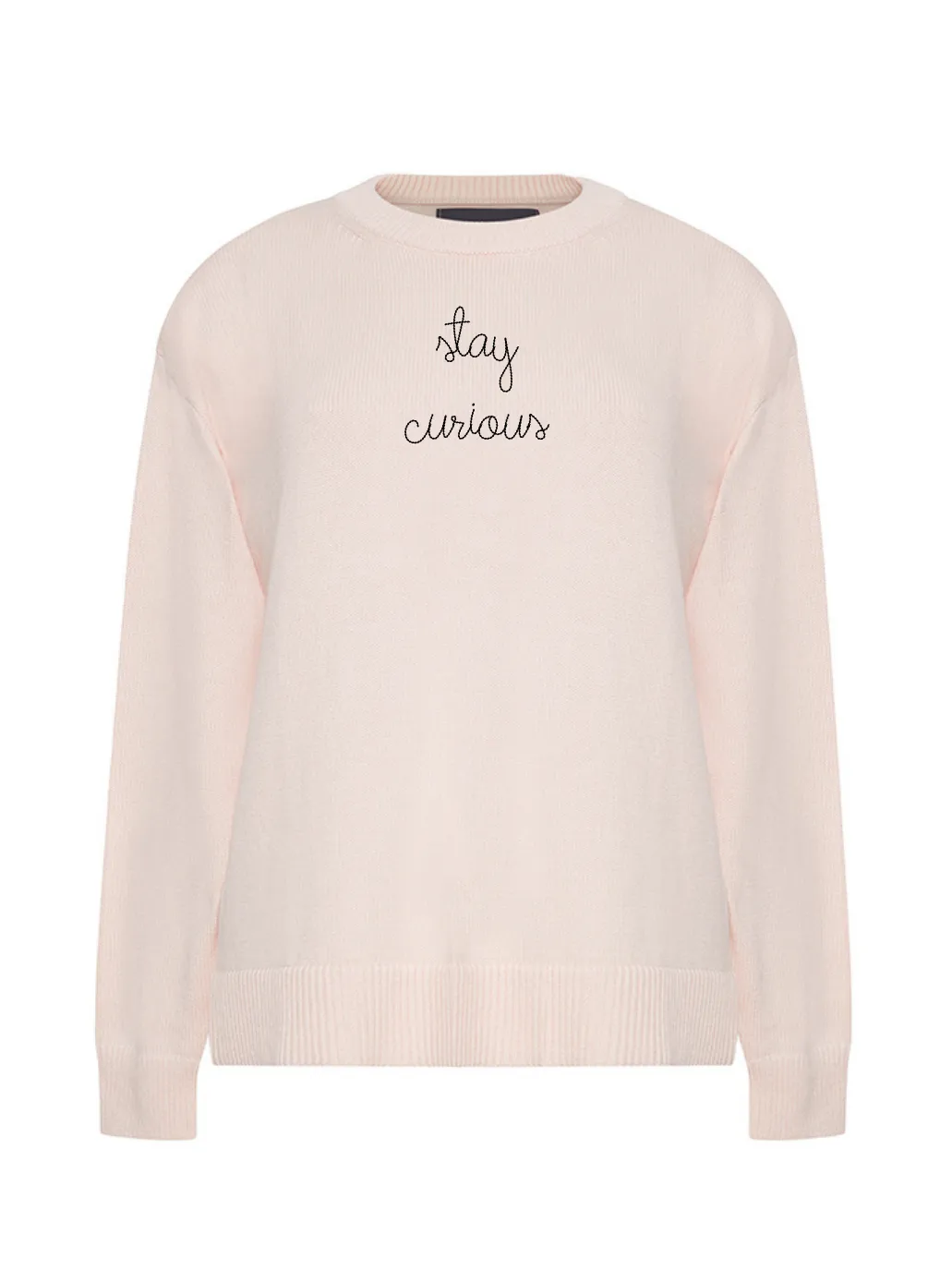 "stay curious" Maxine Sweater sold by Lingua Franca NYC product image thumbnail 3