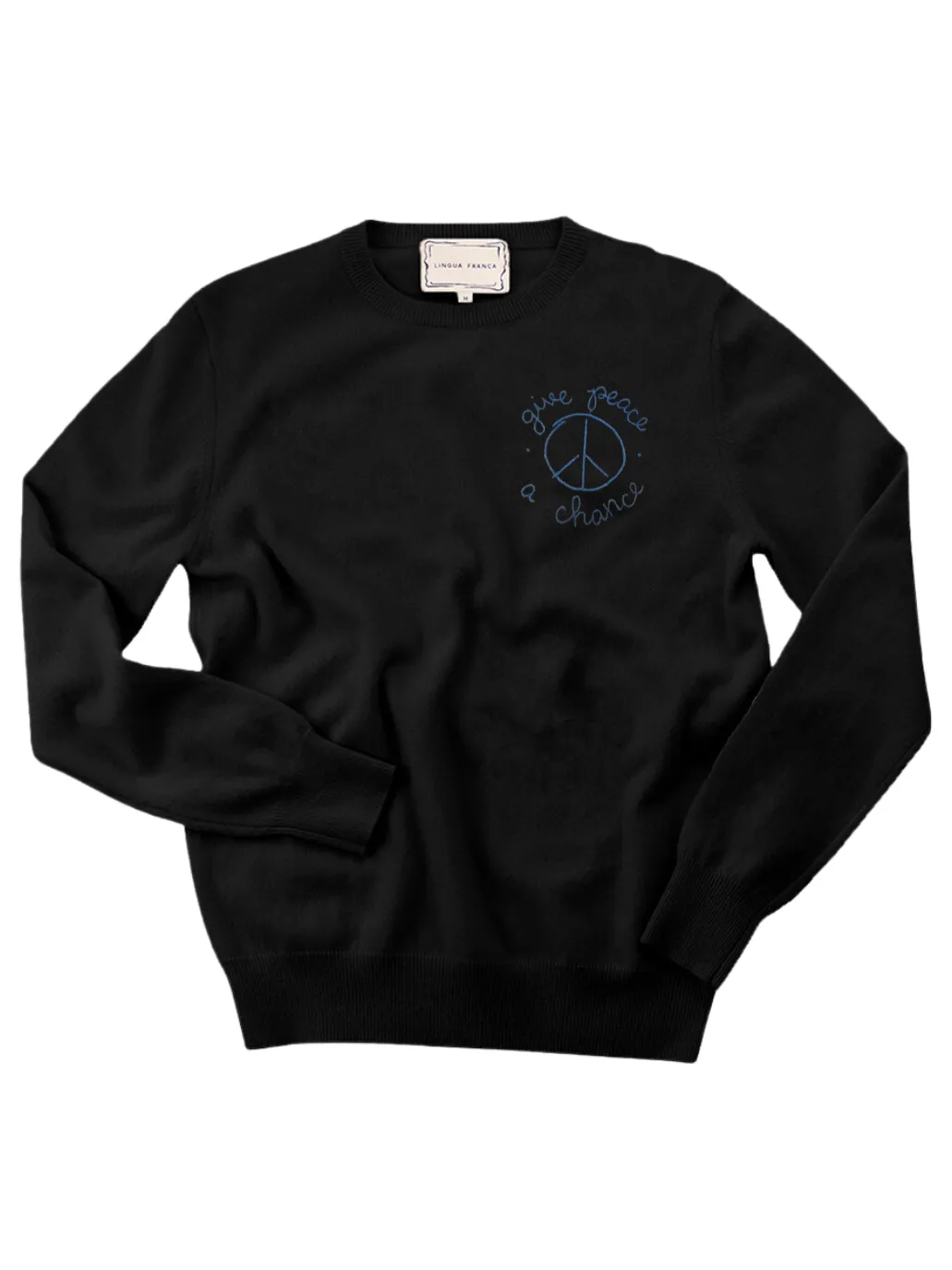 "give peace a chance" Women's Crewneck sold by Lingua Franca NYC product image thumbnail 3