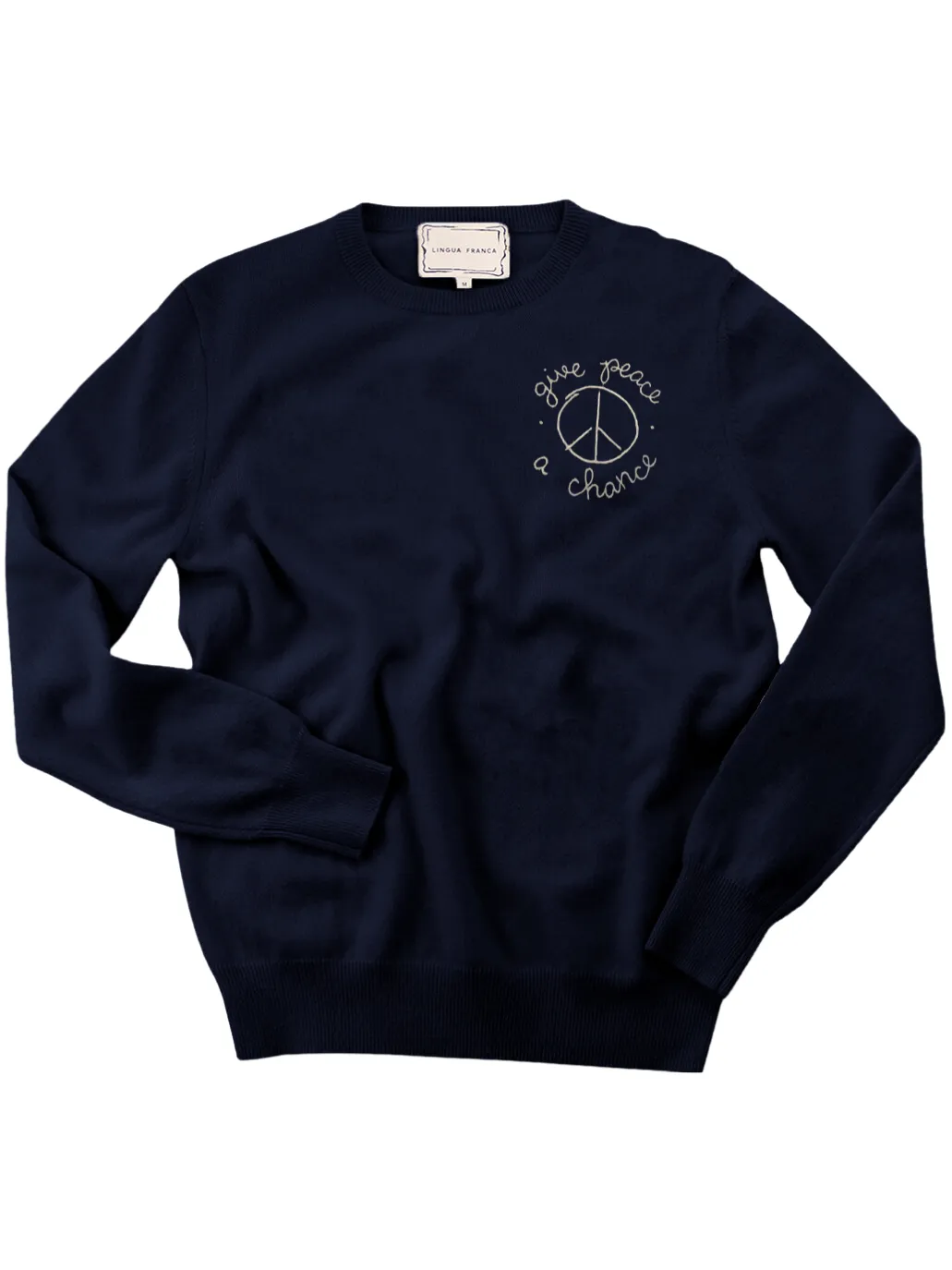"give peace a chance" Women's Crewneck sold by Lingua Franca NYC product image thumbnail 5