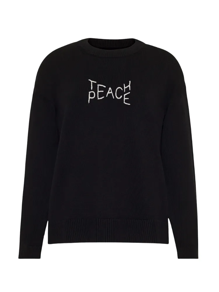 "teach peace" Maxine Sweater sold by Lingua Franca NYC product image thumbnail 5
