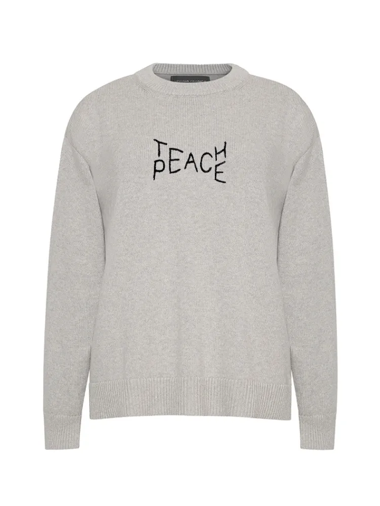 "teach peace" Maxine Sweater sold by Lingua Franca NYC product image thumbnail 4