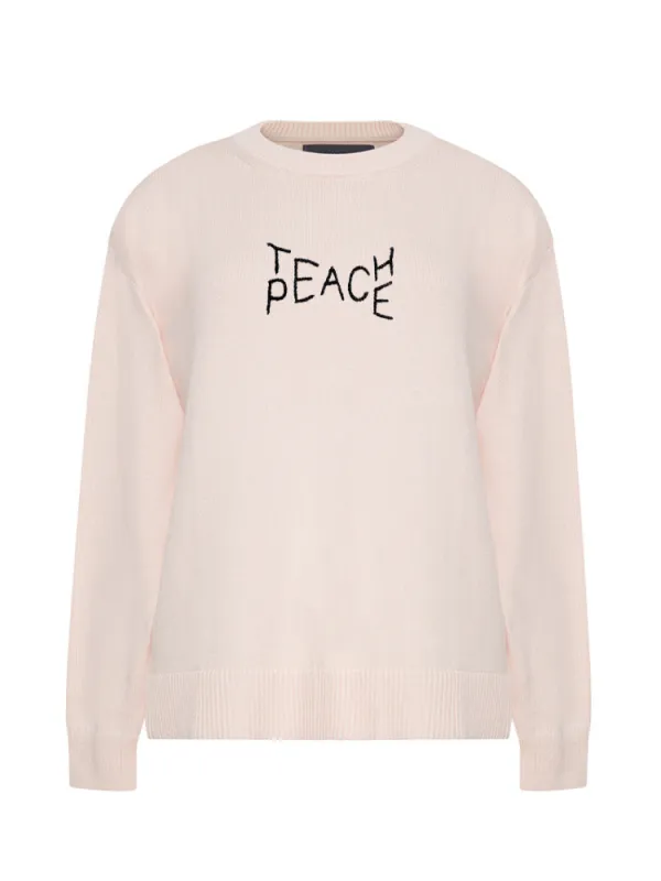 "teach peace" Maxine Sweater made by Lingua Franca NYC