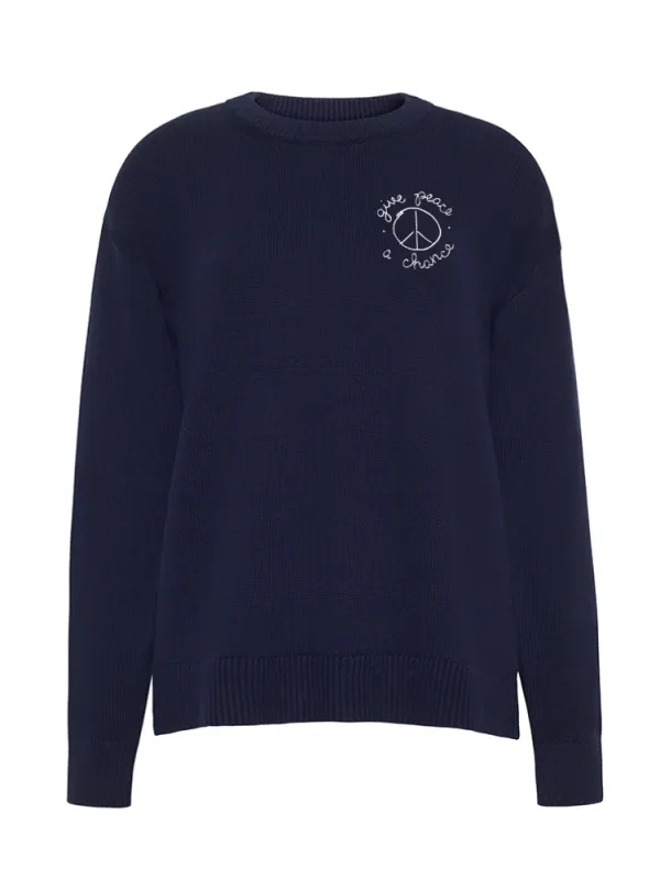"give peace a chance"  Maxine Sweater made by Lingua Franca NYC