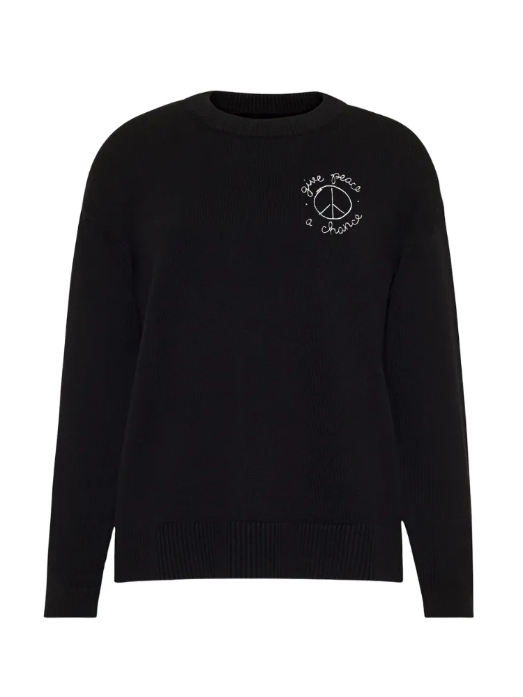 "give peace a chance" Maxine Sweater sold by Lingua Franca NYC product image thumbnail 5