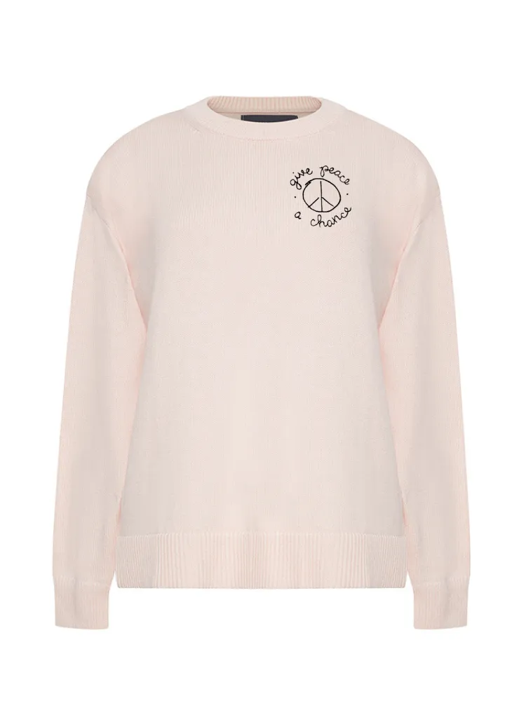 "give peace a chance" Maxine Sweater sold by Lingua Franca NYC product image thumbnail 2
