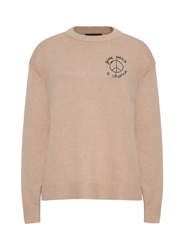 "give peace a chance" Maxine Sweater sold by Lingua Franca NYC product image thumbnail 3