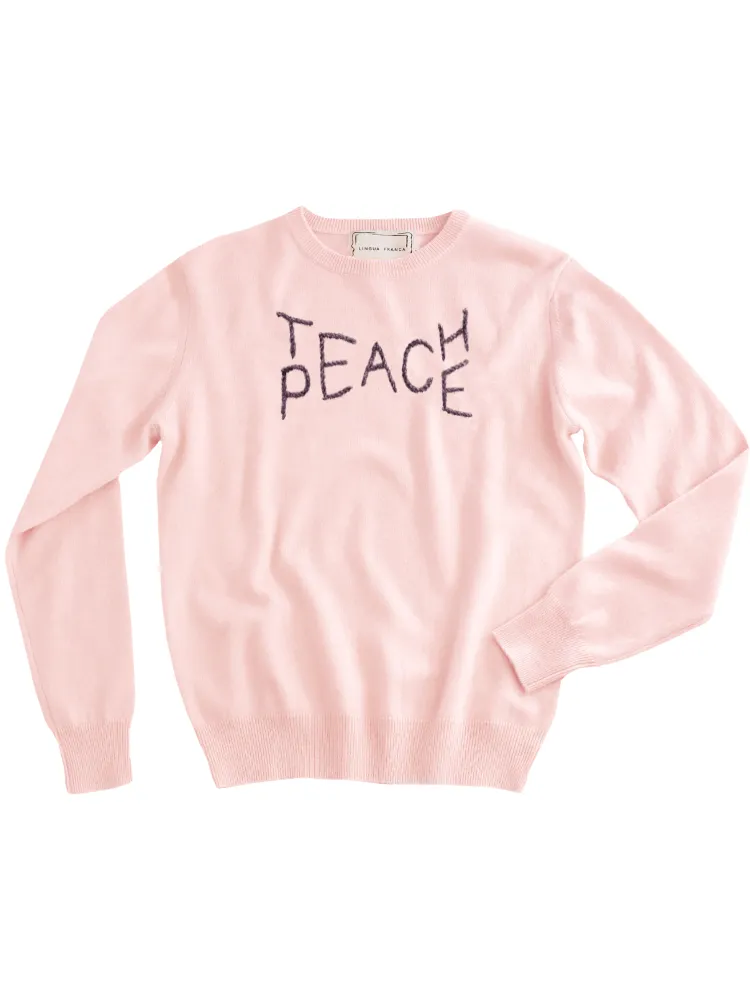 "teach peace" Women's Crewneck sold by Lingua Franca NYC product image thumbnail 5