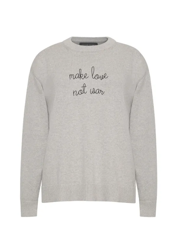 "make love not war" Maxine Sweater made by Lingua Franca NYC