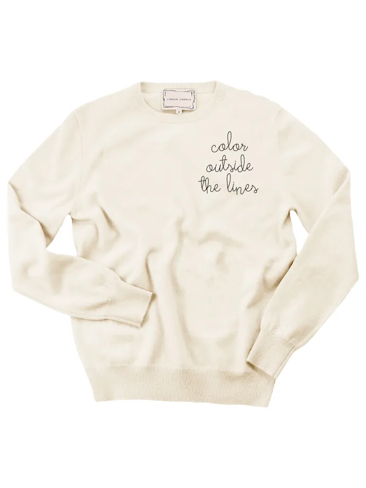 "color outside the lines" Women's Crewneck sold by Lingua Franca NYC product image thumbnail 2