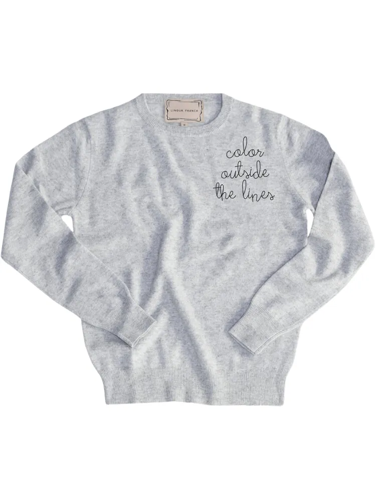 "color outside the lines" Women's Crewneck sold by Lingua Franca NYC product image thumbnail 5
