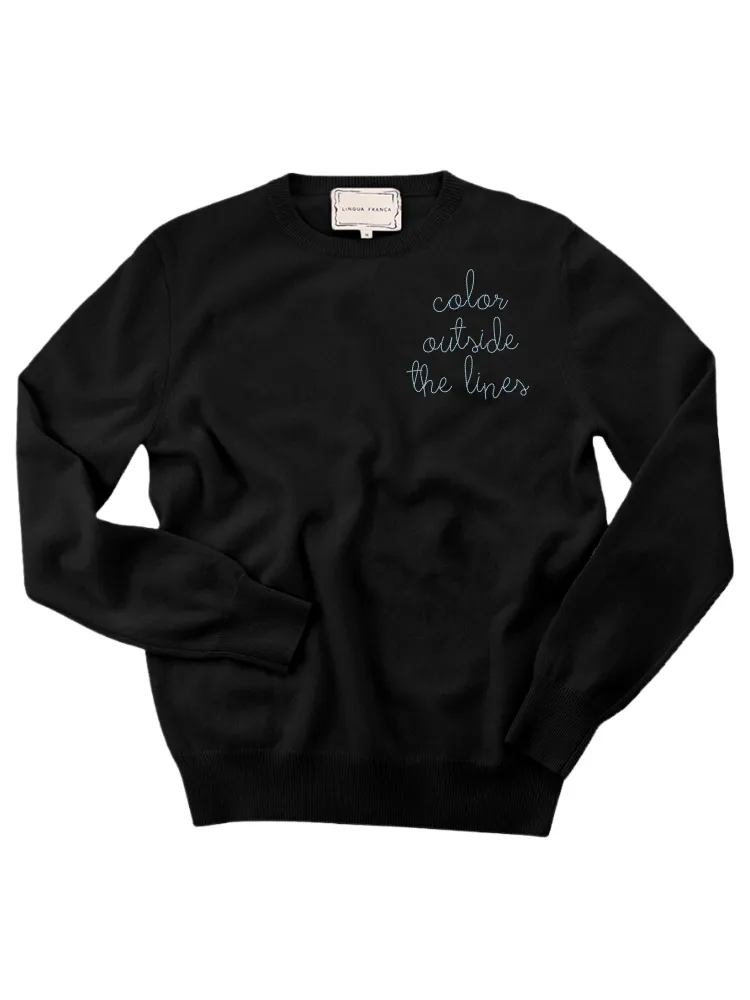 "color outside the lines" Women's Crewneck sold by Lingua Franca NYC product image thumbnail 3