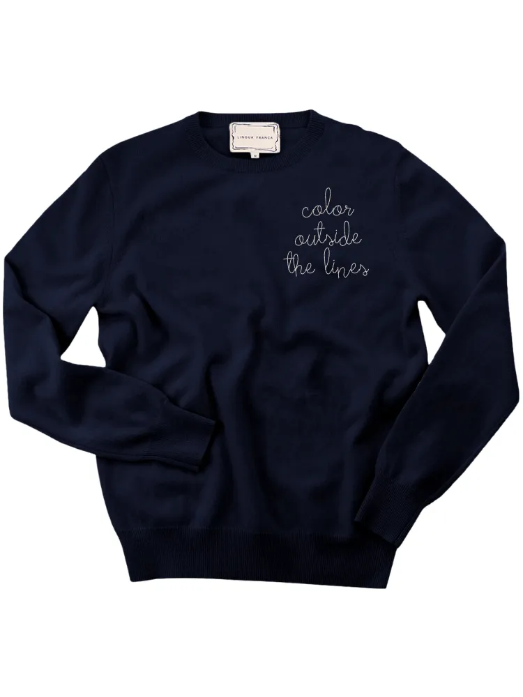 "color outside the lines" Women's Crewneck sold by Lingua Franca NYC product image thumbnail 4