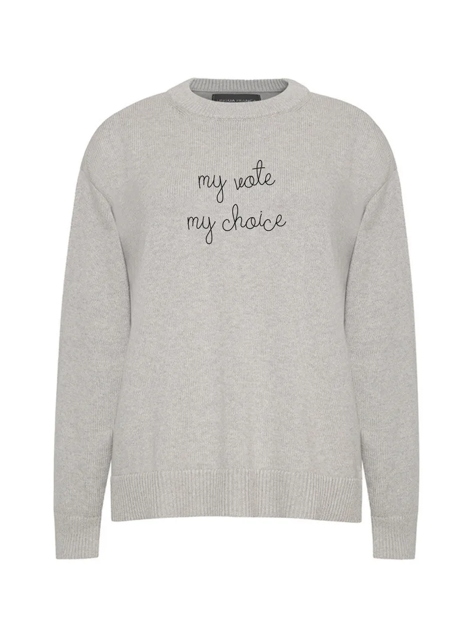"my vote my choice" Maxine Sweater sold by Lingua Franca NYC product image thumbnail 3