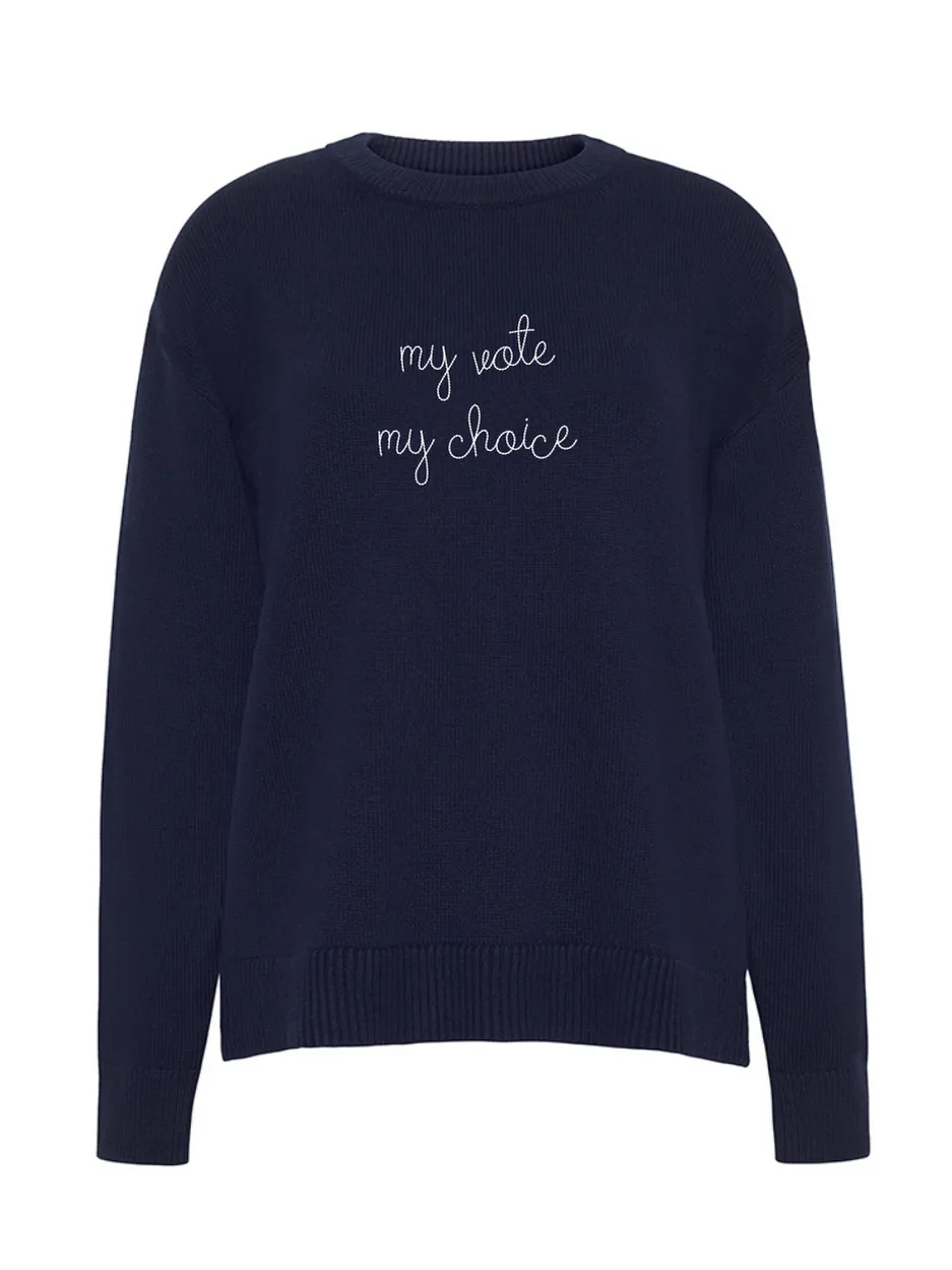 "my vote my choice" Maxine Sweater sold by Lingua Franca NYC product image thumbnail 2