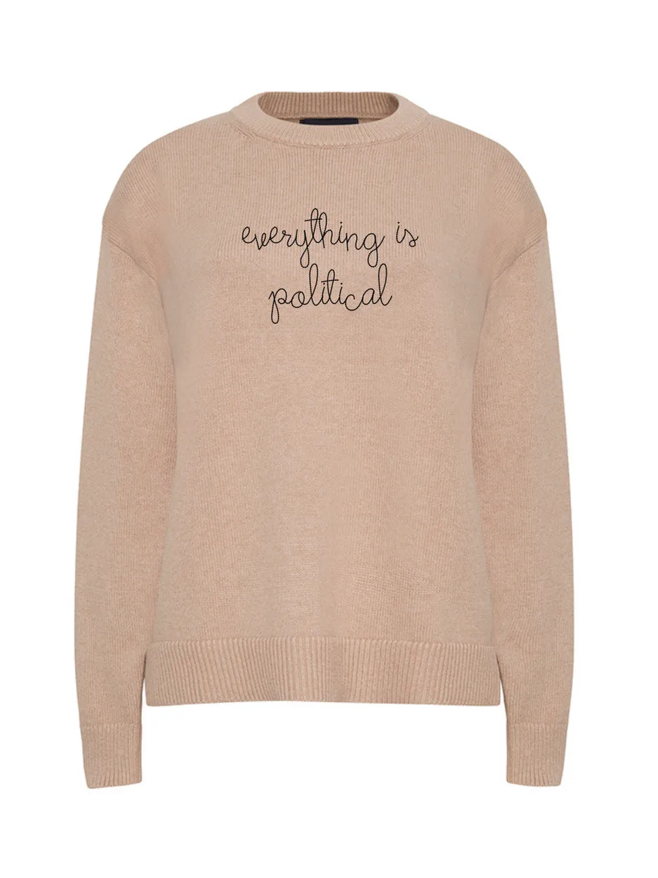 "everything is political" Maxine Sweater sold by Lingua Franca NYC product image thumbnail 4