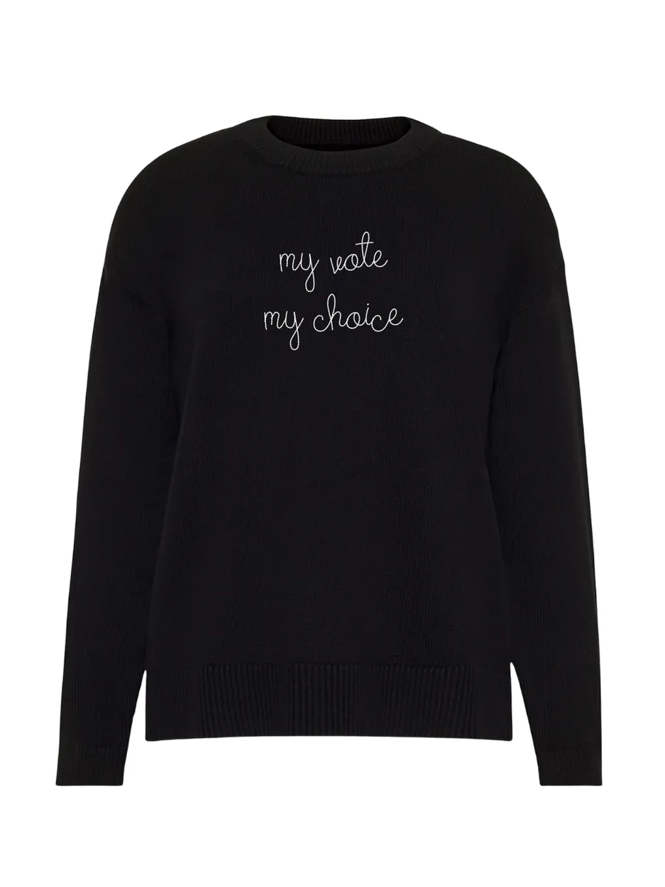 "everything is political" Maxine Sweater sold by Lingua Franca NYC product image thumbnail 5