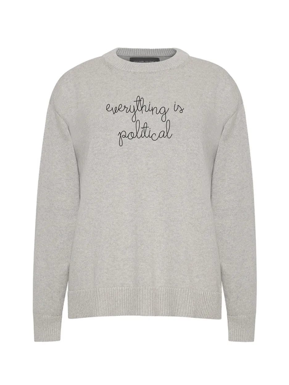 "everything is political" Maxine Sweater sold by Lingua Franca NYC product image thumbnail 2