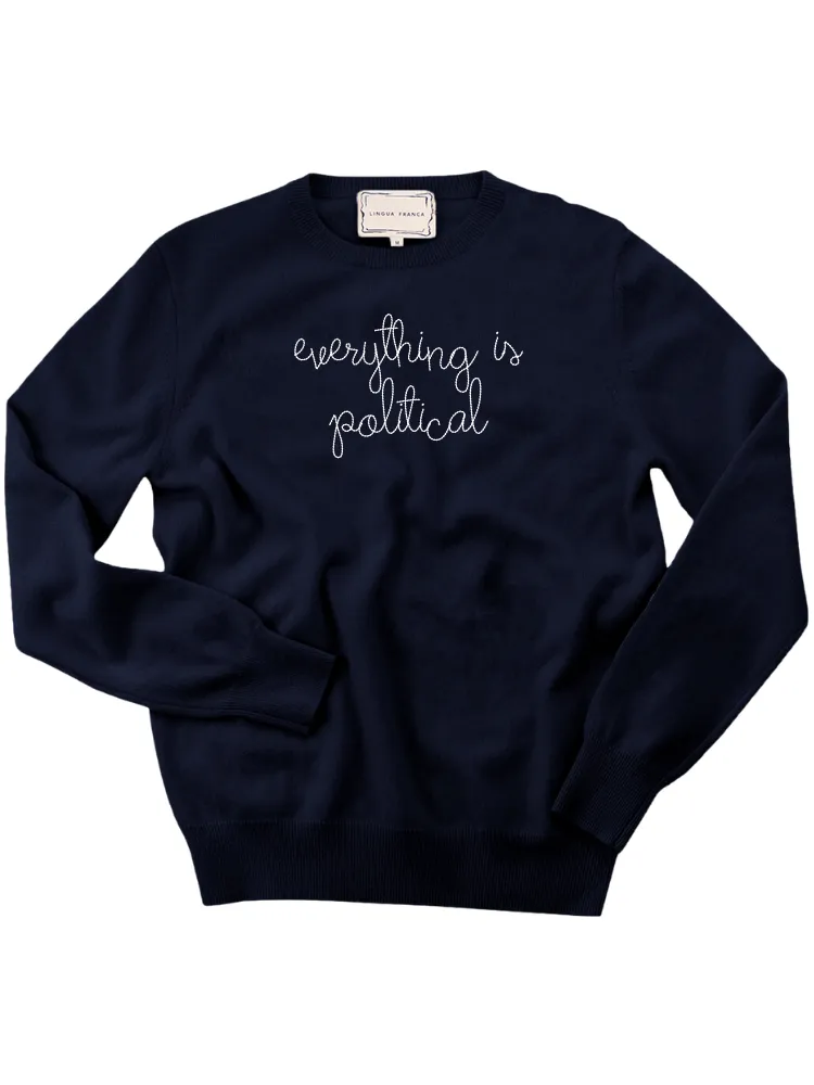"everything is political" Men's Crewneck sold by Lingua Franca NYC product image thumbnail 2