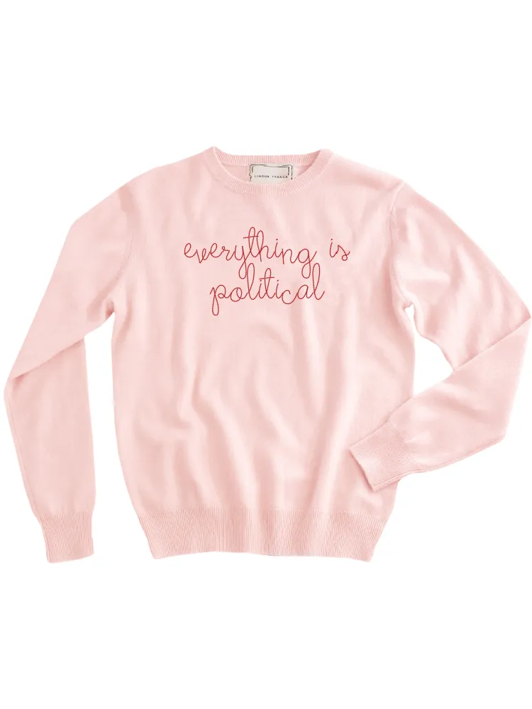 "everything is political" Women's Crewneck sold by Lingua Franca NYC product image thumbnail 3