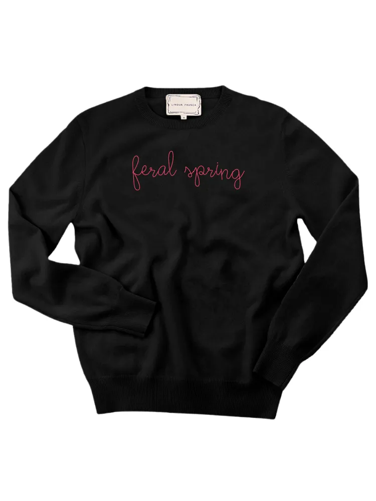"feral spring" Women's Crewneck sold by Lingua Franca NYC product image thumbnail 3
