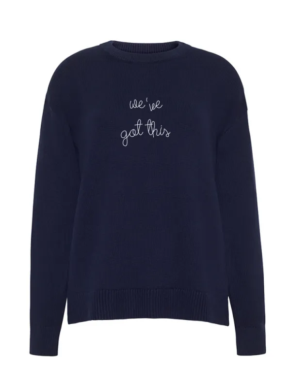 "we've got this" Maxine Sweater made by Lingua Franca NYC
