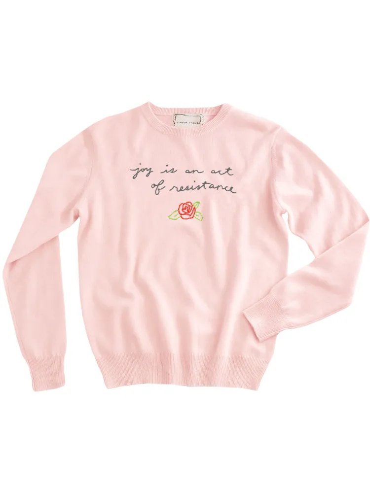 "joy is an act of resistance" Women's Crewneck sold by Lingua Franca NYC product image thumbnail 5