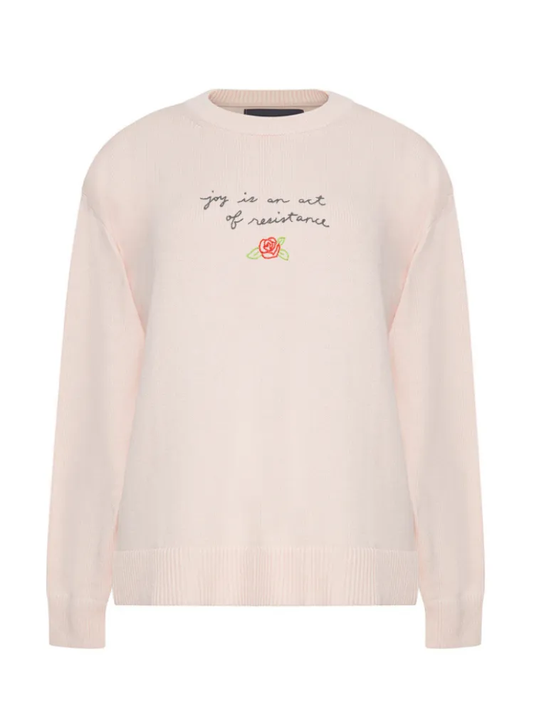 "joy is an act of resistance" Maxine Sweater sold by Lingua Franca NYC product image thumbnail 5