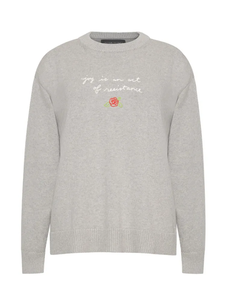 "joy is an act of resistance" Maxine Sweater sold by Lingua Franca NYC product image thumbnail 4