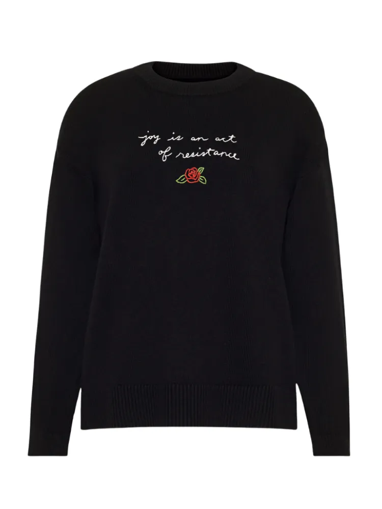 "joy is an act of resistance" Maxine Sweater sold by Lingua Franca NYC product image thumbnail 2