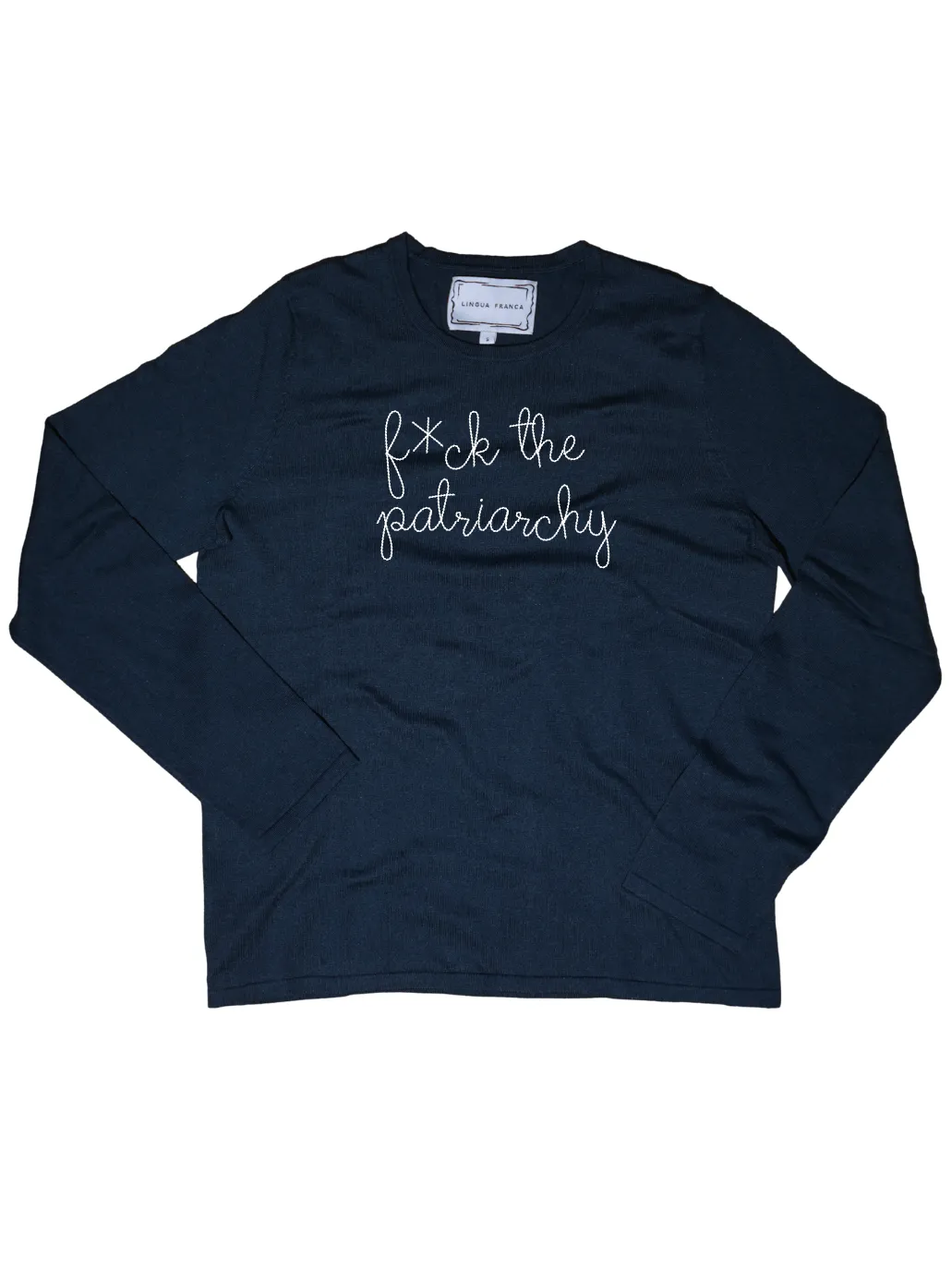 "F*ck the Patriarchy" Mara Crewneck sold by Lingua Franca NYC product image thumbnail 4