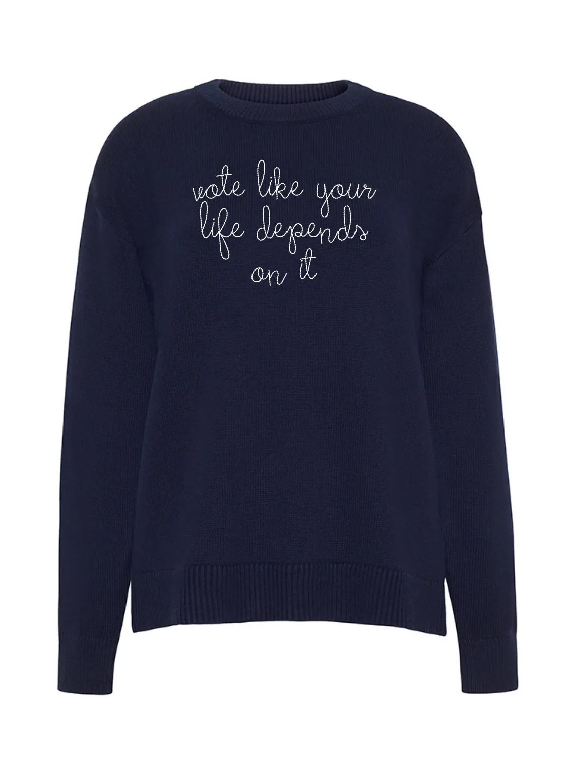 "vote like your life depends on it" Maxine Sweater sold by Lingua Franca NYC product image thumbnail 4
