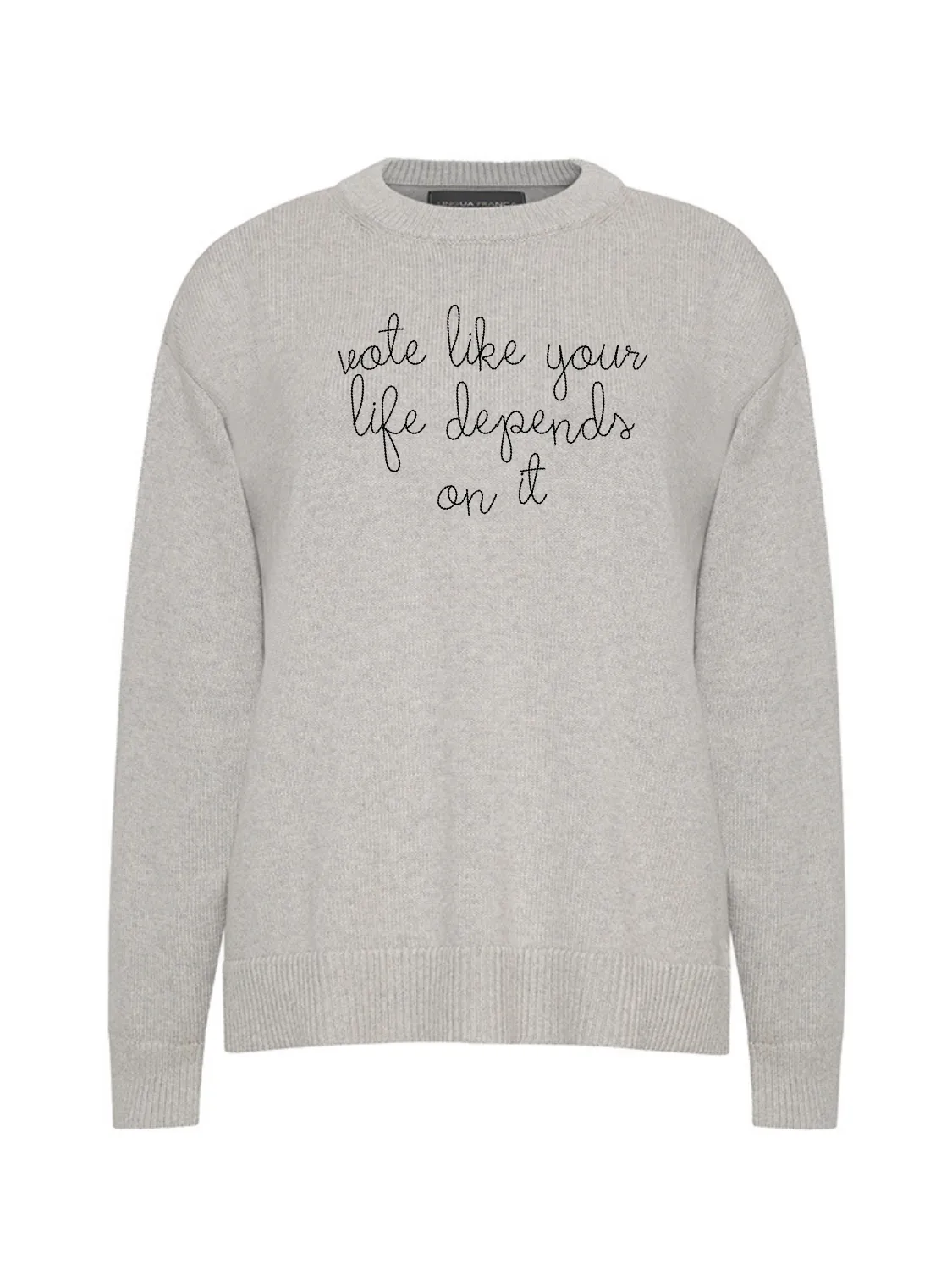 "vote like your life depends on it" Maxine Sweater sold by Lingua Franca NYC product image thumbnail 5