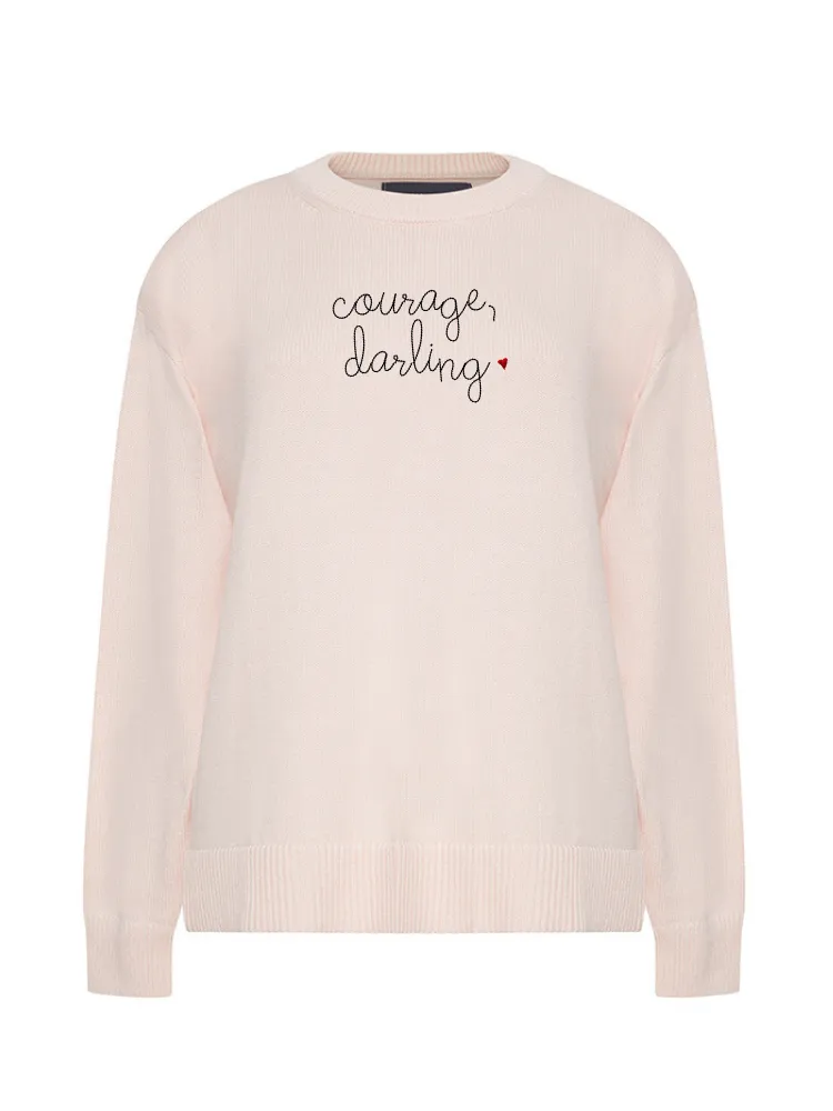 "courage, darling" Maxine Sweater sold by Lingua Franca NYC product image thumbnail 2