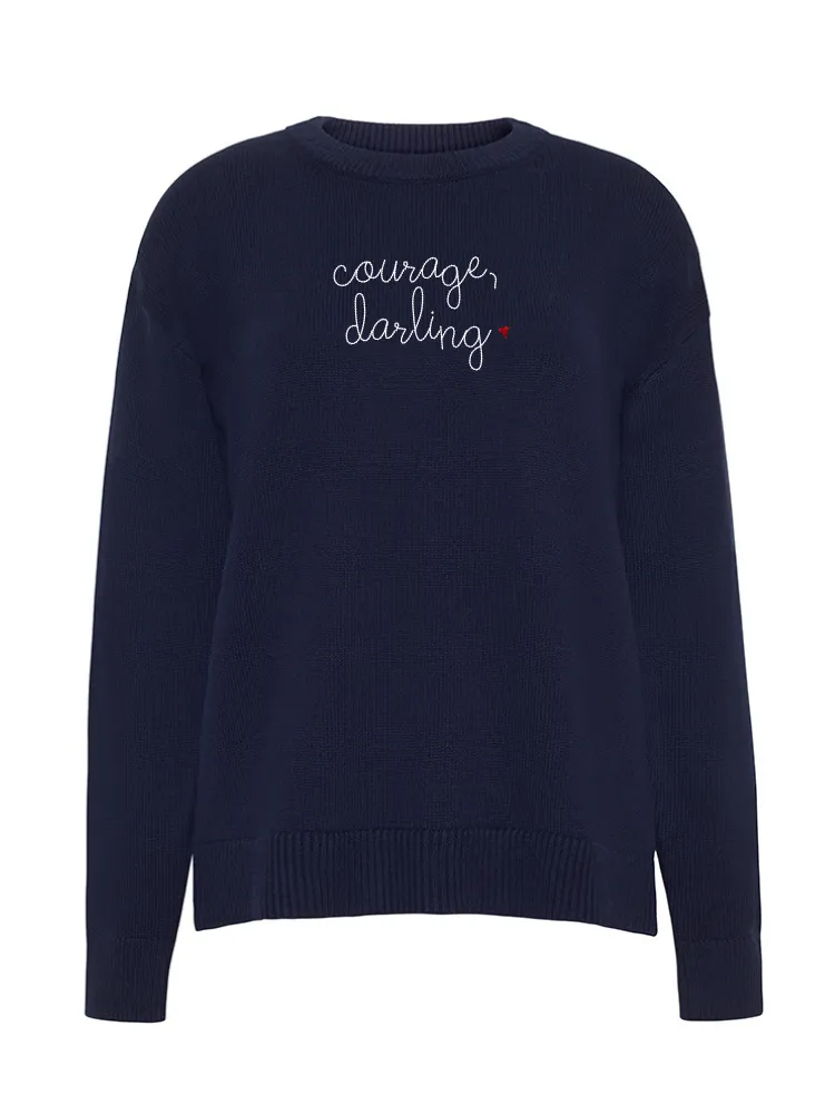 "courage, darling" Maxine Sweater sold by Lingua Franca NYC product image thumbnail 4