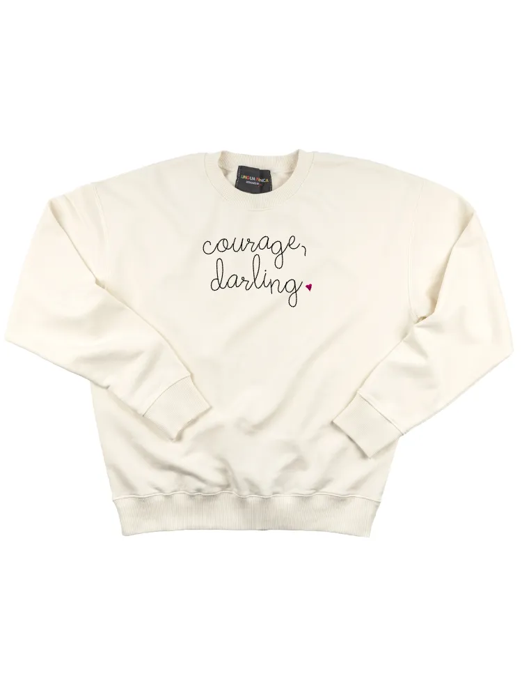 "courage, darling" Women's Sweatshirt sold by Lingua Franca NYC product image thumbnail 2