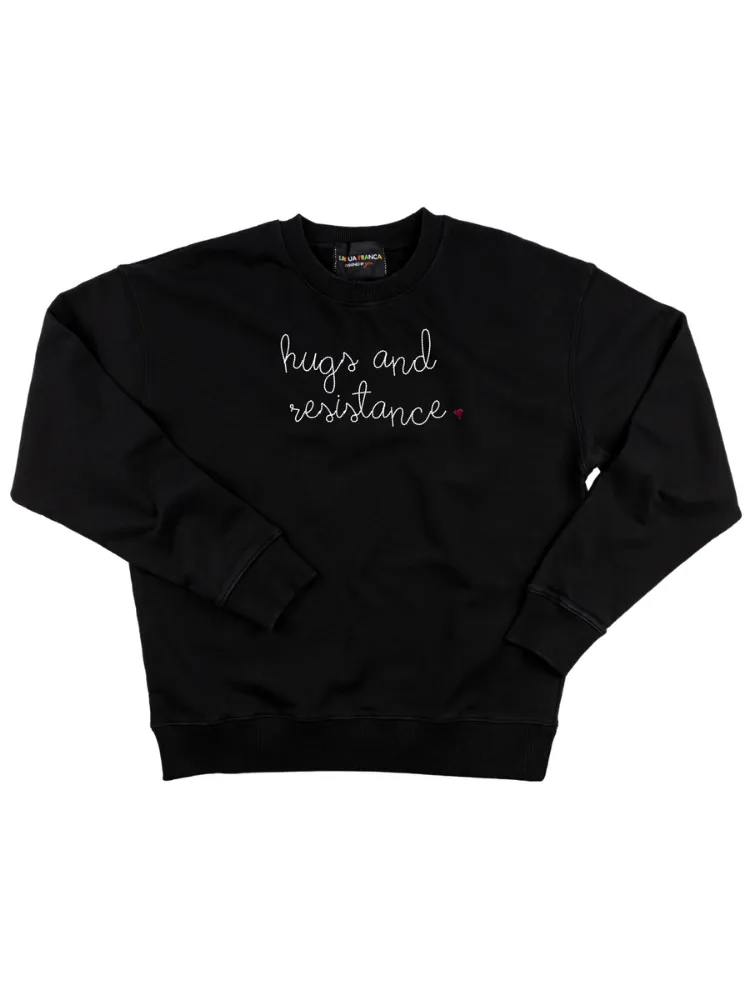 "hugs and resistance" Women's Sweatshirt sold by Lingua Franca NYC product image thumbnail 2