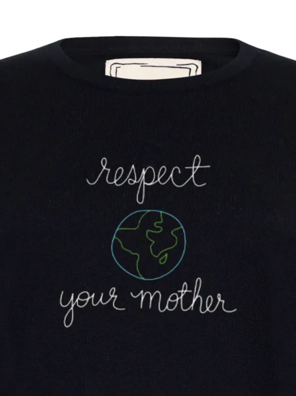 "respect your mother" Mara Crewneck made by Lingua Franca NYC